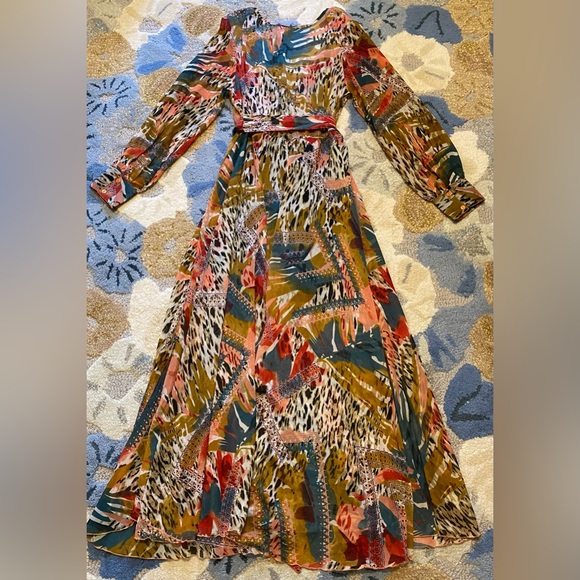 Spy Zone Exchange Long Sleeve In The Wild Flowing Chiffon Full A-line Ma… - Picture 7 of 8